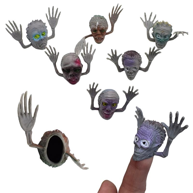 Monster 10Pcs Finger Puppets Mini Ghost Head Zombie Story Time Kids Funny Toy Children Birthday Party Halloween Christmas Gift