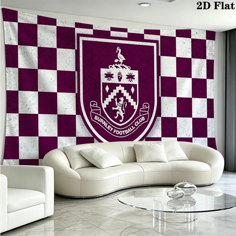 Arazzo da Parete Burnley FC Appeso Estetico alla Parete Coperta in Tessuto Stampato Arazzi Decorativi per Camera da Letto Soggiorno Decorazione per la Casa