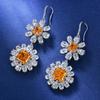 Gica Gema Orecchini in Diamante ad Alto Tenore di Carbonio Argento Sterling 925 Design Unico Orecchini Pendenti a Fiore Gioielli Raffinati Romantici Regali per Feste Nuziali Nuova Tendenza