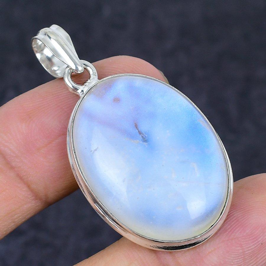 Moonstone Gemstone Handmade 925 Sterling Silver Jewelry Pendant 1.81" h3v82