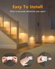 WILLED Indoor Sensor Light, Rechargeable, Warm White, Wireless Motion Sensor, Indoor Stair Light for Stairs, Hallways, Kitchens, Closets, Cabinets,