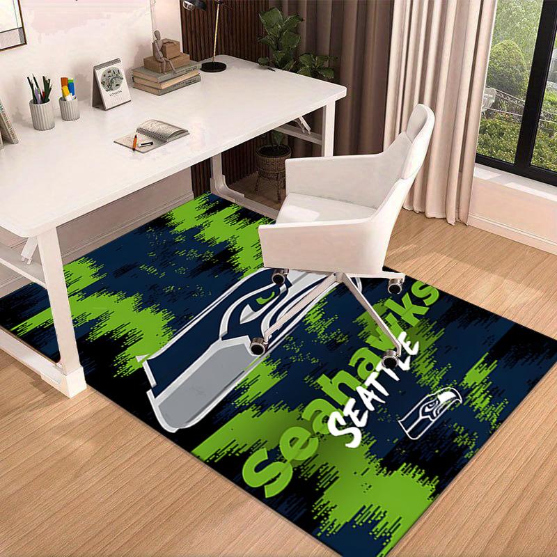 Seahawks Teamgeist Teppich für Büro, Stuhlunterlage, Dekorteppich Wohnzimmer Matte, Große Größe Fan Geschenke Weihnachtsgeschenke