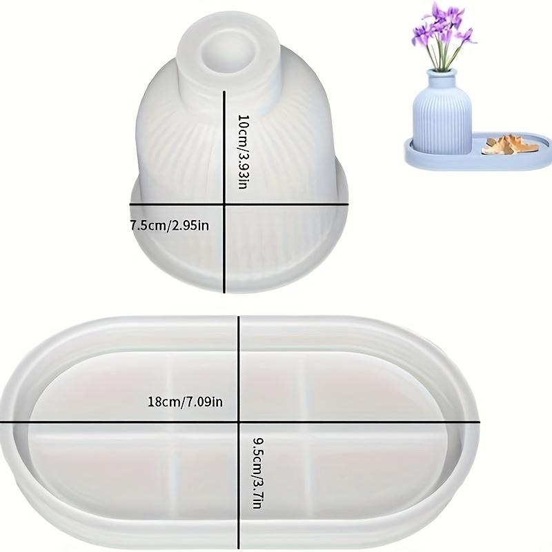 

2pcs set of silicone molds flower pots vases trays mold kits plaster resin molds handmade candlesticks crafts molds home decorations Pack of 2