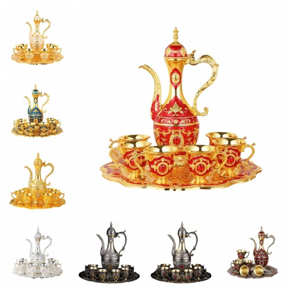 Set Teiera Multifunzionale Metallo Vintage Set Vino Set da Servizio Tè Set Tè Turco Casa