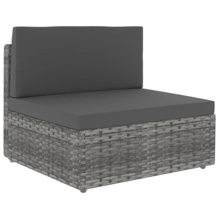VidaXL Salon de jardin 4 pcs Résine tressée Gris