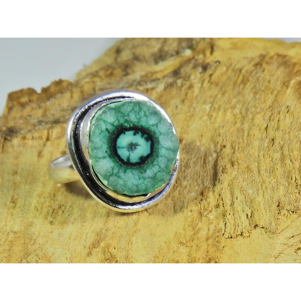 Color Enhanced Solar Druzy 925 Solid Sterling Silver Ring Size US-8 PG-127