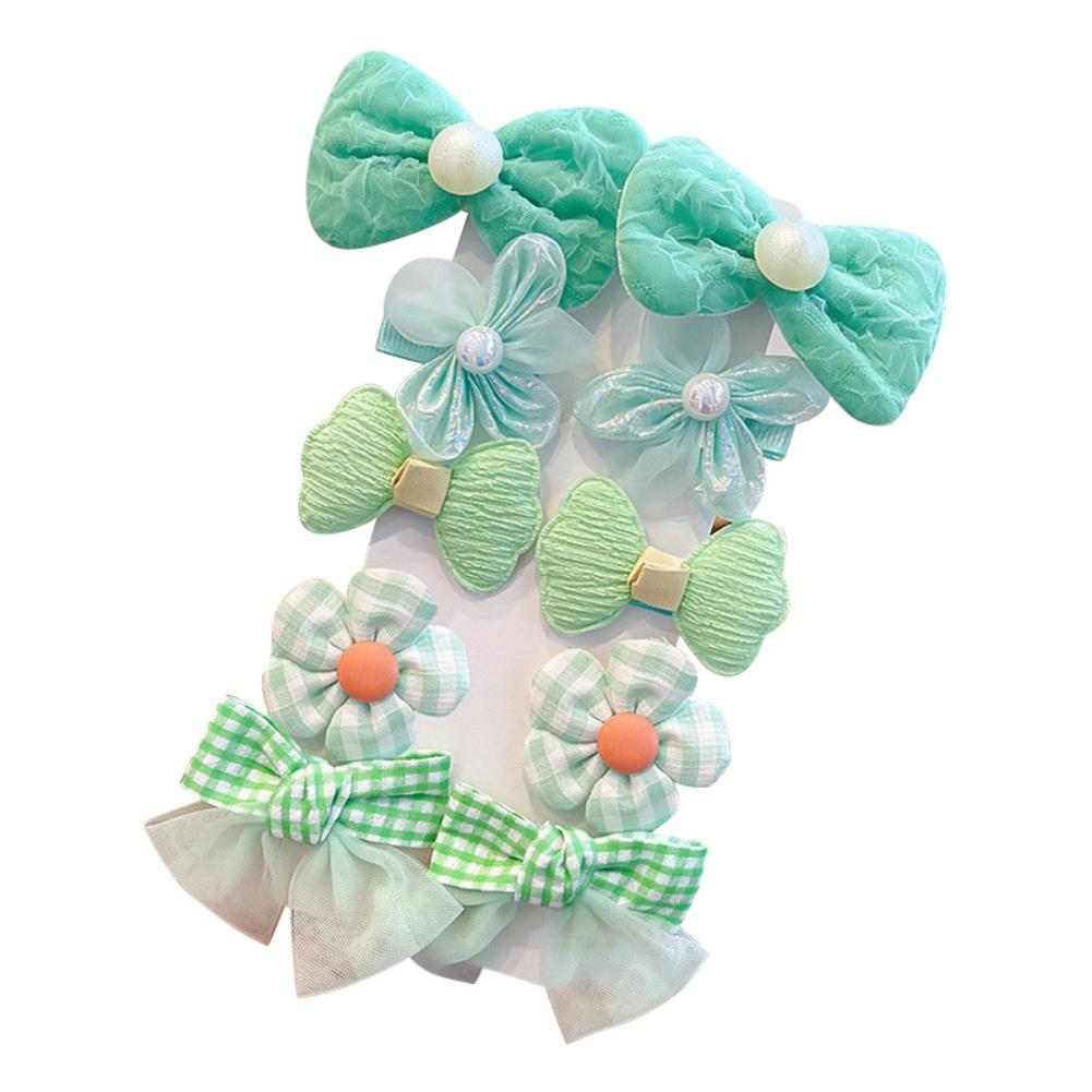 

10 шт./компл., детские милые заколки для волос с бантом и цветочным орнаментом, заколка ручной работы для маленьких девочек, бутик-заколки, детские аксессуары для волос