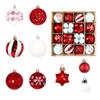 44pcs Christmas Tree Ornament Plastic Ball Decorations For DIY Crafts And Painted Designed Boxes Pendant