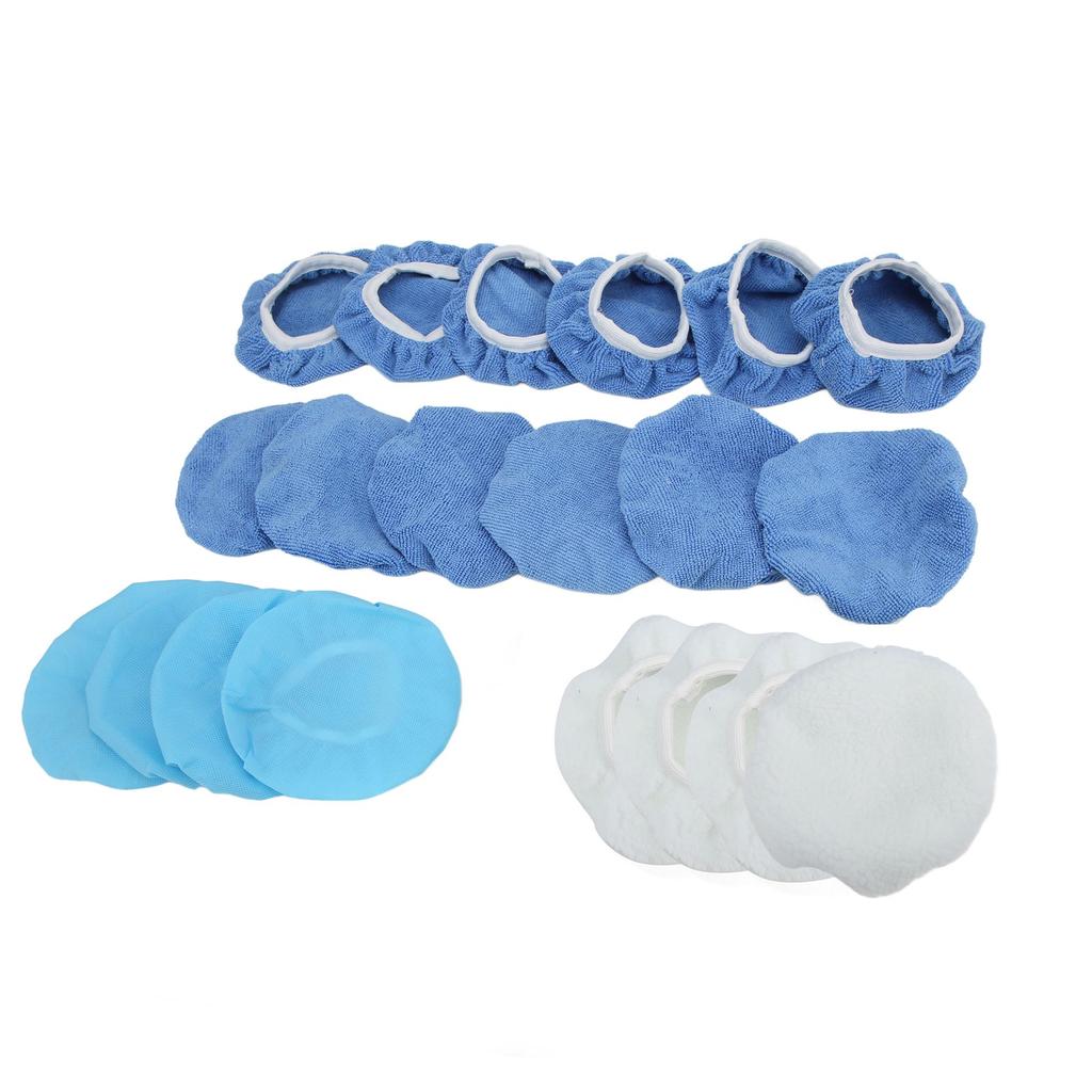 20 Pieces 6in Car Polisher Pad Polishing Buffing Bonnet Set Microfiber for Cars Motorcycles Ships
