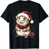 Hamster Nikolausmütze Lustiger Hamster Haustierliebhaber Weihnachtspyjama T-Shirt