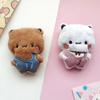 Cute Bubu Dudu Plush Keychains Soft Fluffy White & Brown Teddy Bear Bag Charm, Kawaii Stuffed Animal Pendant for Backpacks