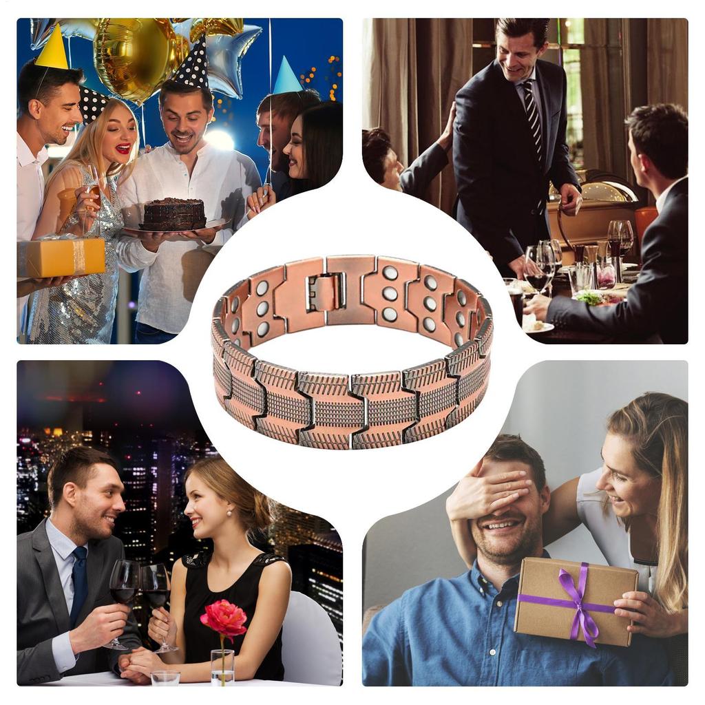Vintage Reines Kupfer Magnetisches Schmerzlinderungsarmband Für Männer Therapie Armband Schmuck Herren Kupferarmbänder Energie Gesundheitsvorteile
