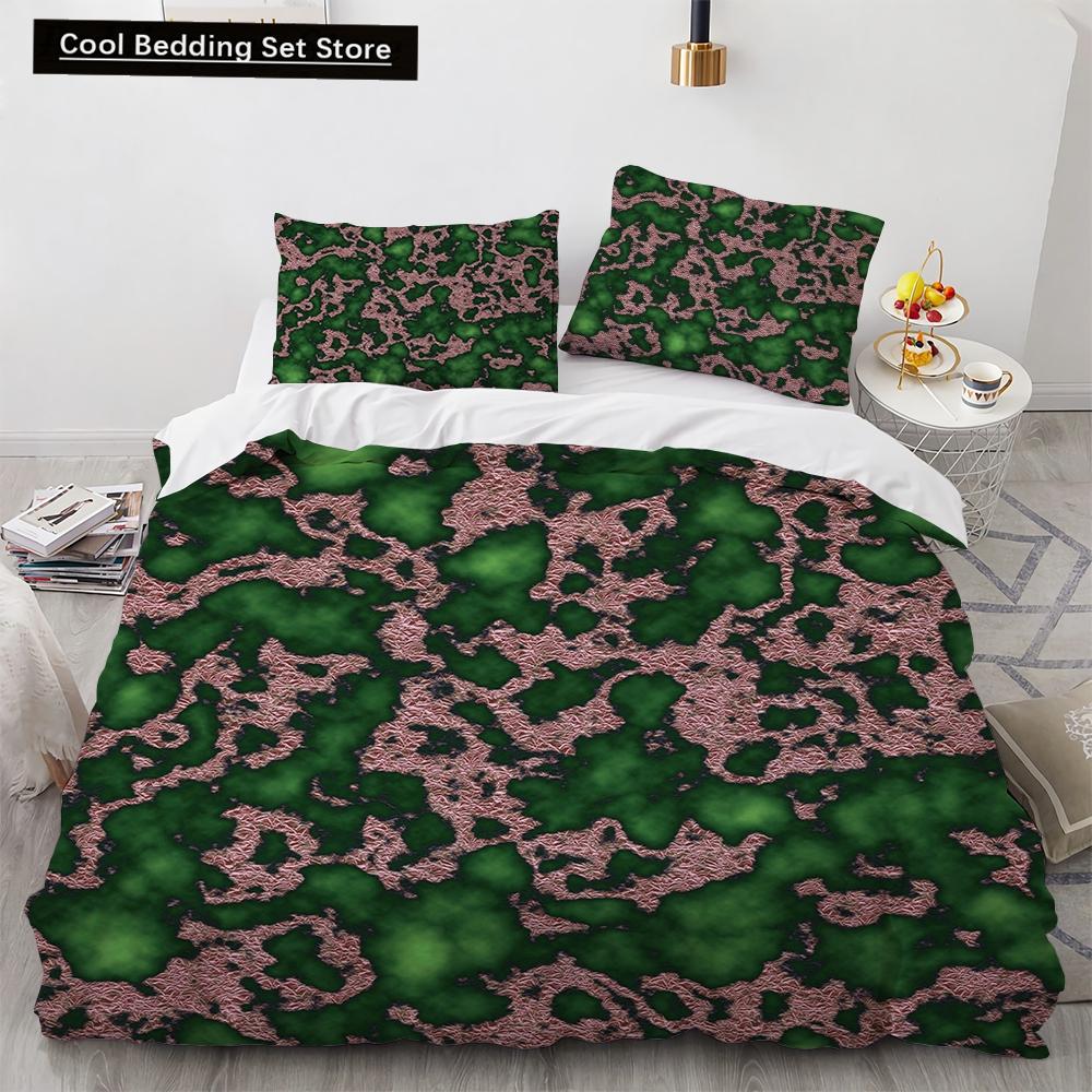 Marble King Queen Duvet Cover Cool Black and White Texture Pattern Bedding Set for Teens Adults 2/3pcs Polyester Quilt Cover