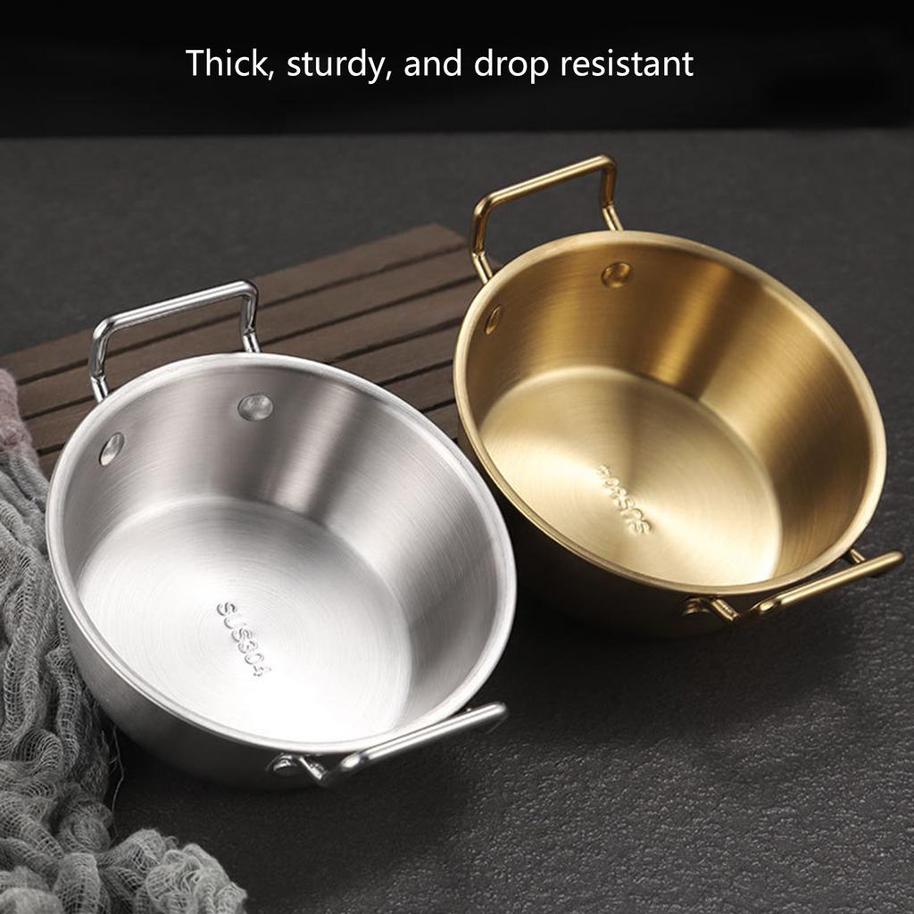 Eleganter 304 Edelstahl Lebensmittelbehälter für Salate und Suppen Suppenschüssel mit Griff Küchenzubehör