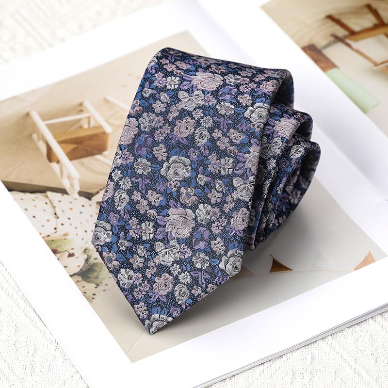 Groom Wedding Men'S Business Dress Banquet Retro Flowers Men'S And Women'S 8Cm Hand-Tied Fashion Yarn Tie