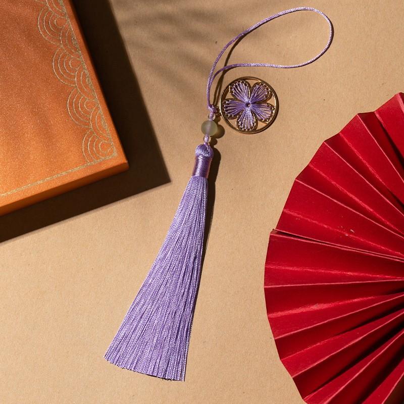 Chińskie klasyczne frędzle delikatny styl etniczny kwiat metalowa rama wisiorki DIY ozdoby rękodzielnicze breloczek dekoracja