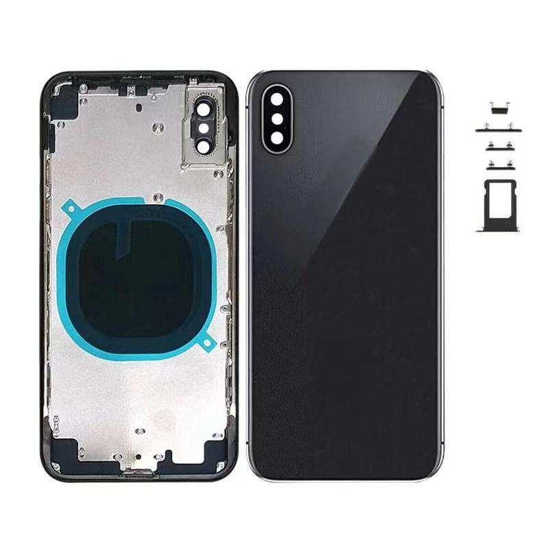 For iphone 8G 8Plus XR Battery Back Cover Door Rear Cover + middle Frame + sim Tray side key parts Housing