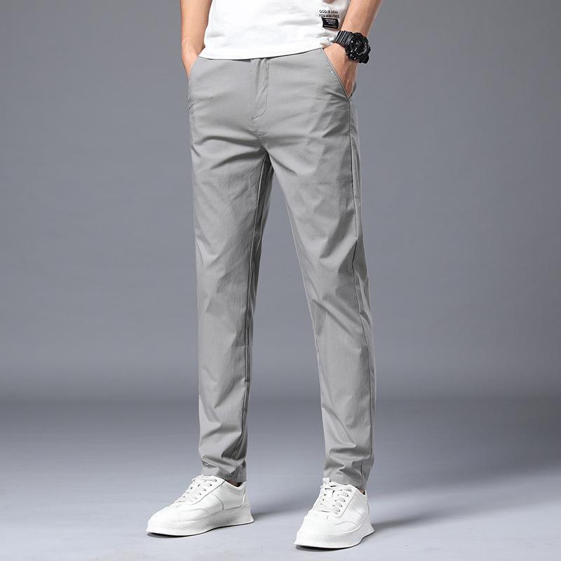 2025 Summer Men's Slim Stretch Ice Silk Cargo Pants