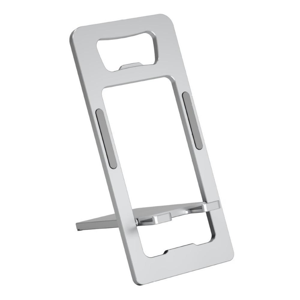 2 in 1 Aluminum Alloy Foldable Phone Stand Bottle Opener Portable Desktop Cellphone Support