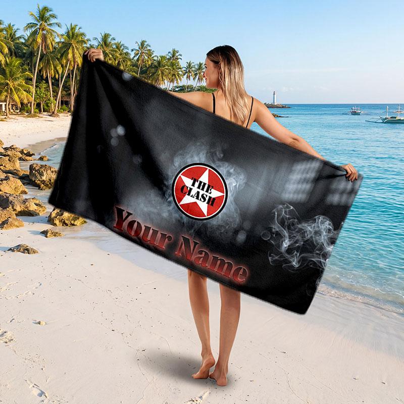 The Cure Customized Name Text Beach Towel, Soft Absorbent Towel Beach Pool Travel Personal Gift