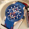 Sanda Men's Classic Quartz Wristwatch with Silicone Band, Three Sub-dials, Calendar & Luminous Markers.