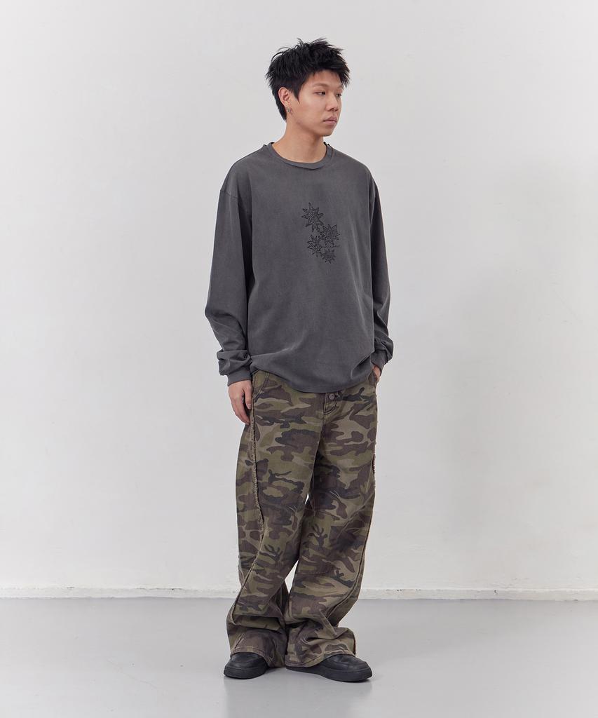 Tonilolenseu Pigment Graphic Long Sleeve Charcoal