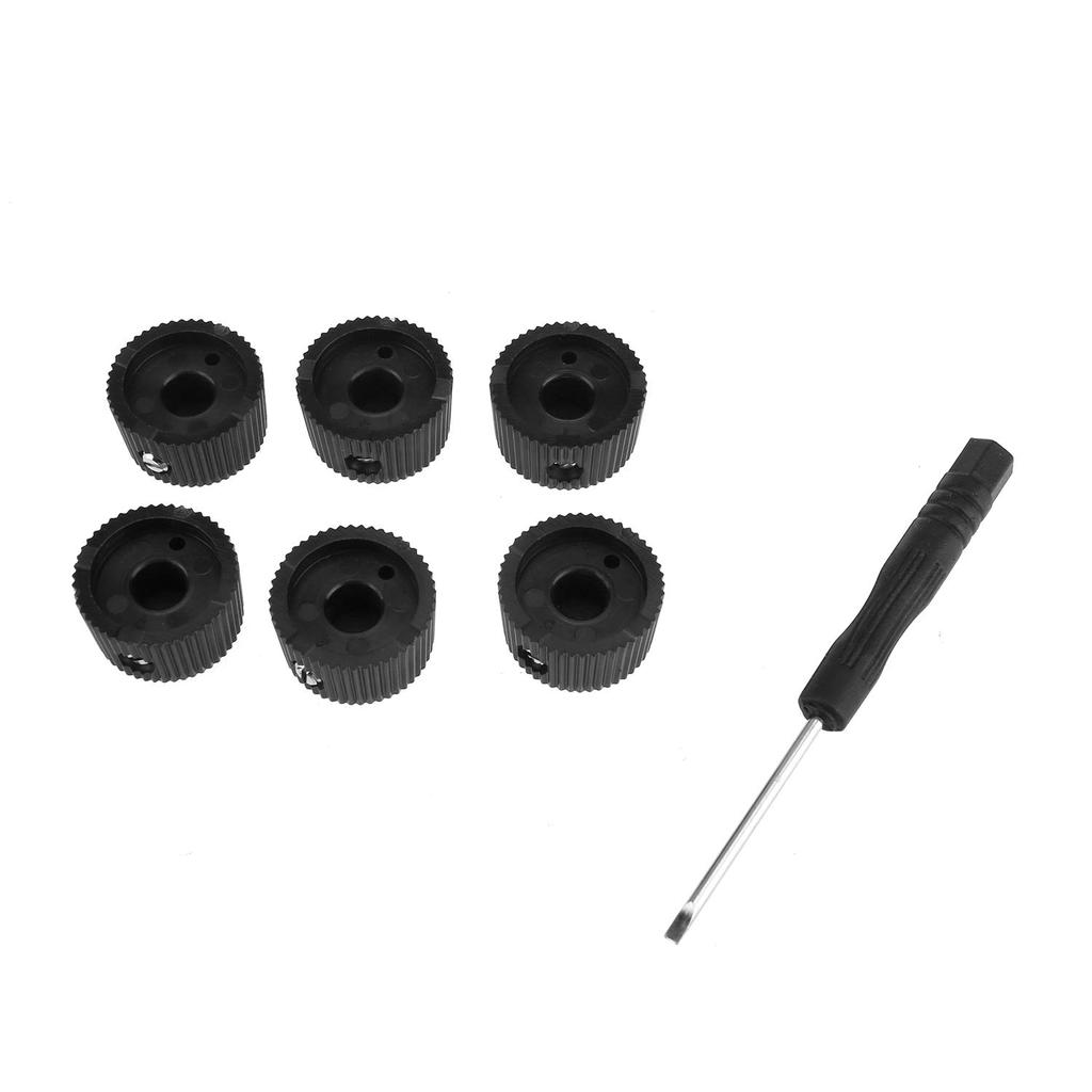 Musiclily Pro Plastic Feneder Amplifier Knobs for CTS Solid Shaft Control Black of Pots, (Set 6)