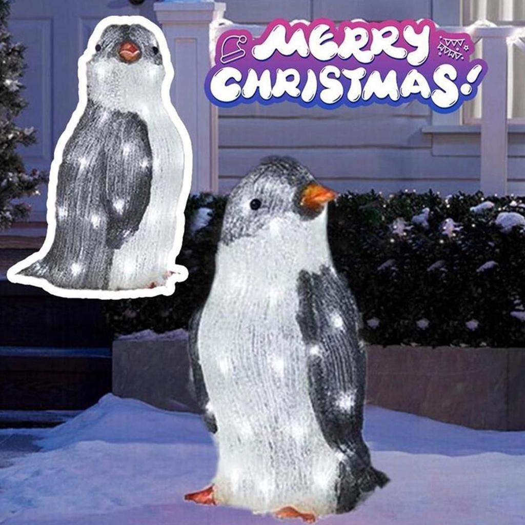 Adorable Christmas Penguin Led Light Garden Decoration With Acrylic Body