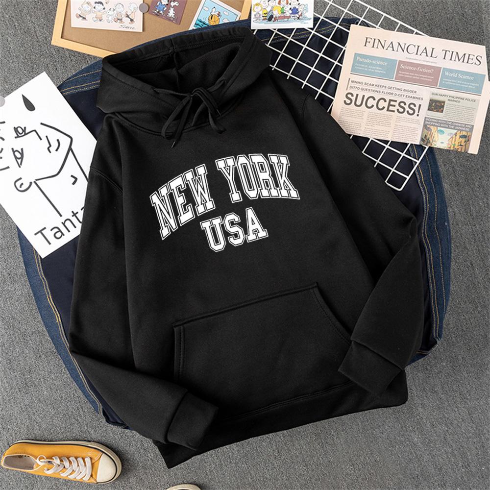 NEW YORK SUA femei Hoody Street Casual Loose hanorac toamna fleece cu glugă hip hop o-neck îmbrăcăminte feminină