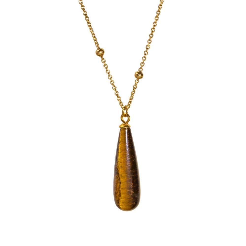 Vintage Waterdrop Pendant Necklace Natural Women Choker Colorful Stone Necklace  Accessories