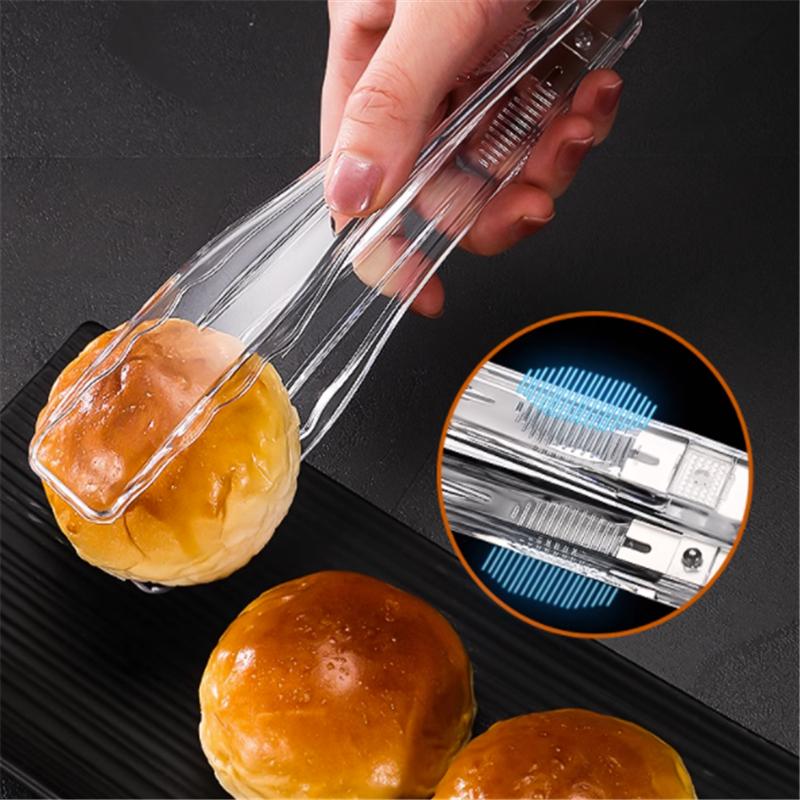 Hot Sale 3/1Pcs Plastic Buffet Serving Tongs Mini Utensil Appetizers Clear Kitchen 8.4 Inch Small Ice