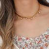 MamacitaSlay Trendy Round Zircon Gold Plated Cuban Chain Necklaces Adjustable Stainless Steel Choker Necklaces for Women Party