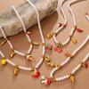 Charming Cross Droplet Oil Corn Cabbage Pendant Bracelet & Necklace Set