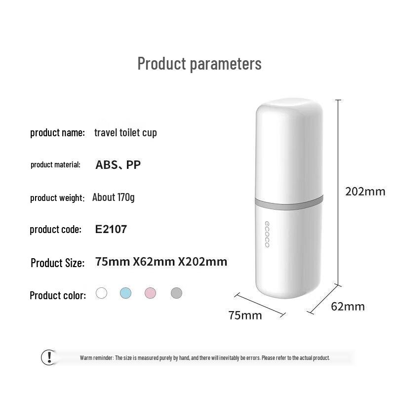 ecoco Travel Toothbrush & Toothpaste Holder Cup