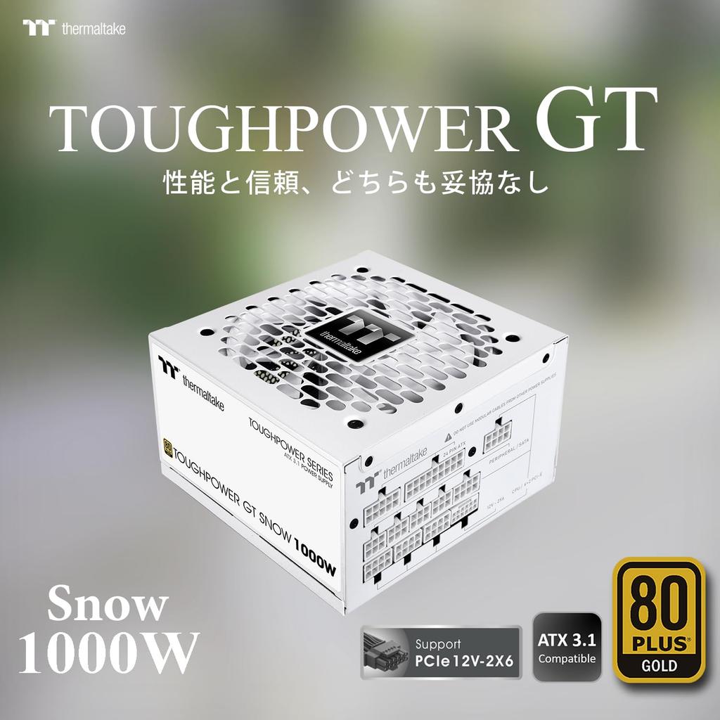 Thermaltake TOUGHPOWER ATX Express Compatible 80PLUS GOLD PC Power Supply PS1616 GT/1000W 3.1 Slot/PCI 5.1 Unit, White, PS-TPT-1000FNFAGJ-W,