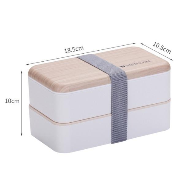 Mikrobølgeovn Dobbeltlags Matboks 1200ml Tre Salat Bento-boks BPA-fri Bærbar Beholderboks Arbeidere Student