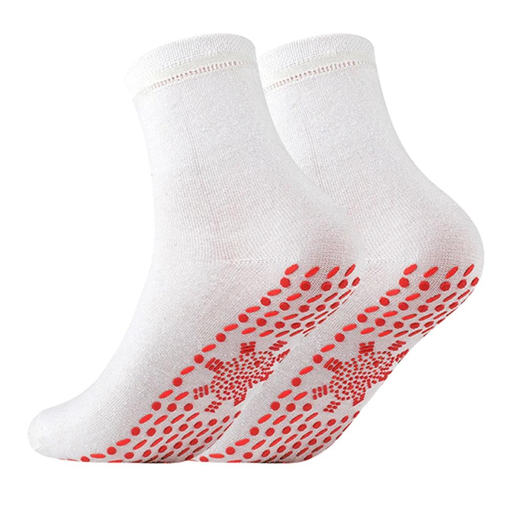 1-2pairs Socks Unisex Self-Heating Health Care Socks Tourmaline Magnetic Therapy Comfortable Breathable Foot Massager Warm