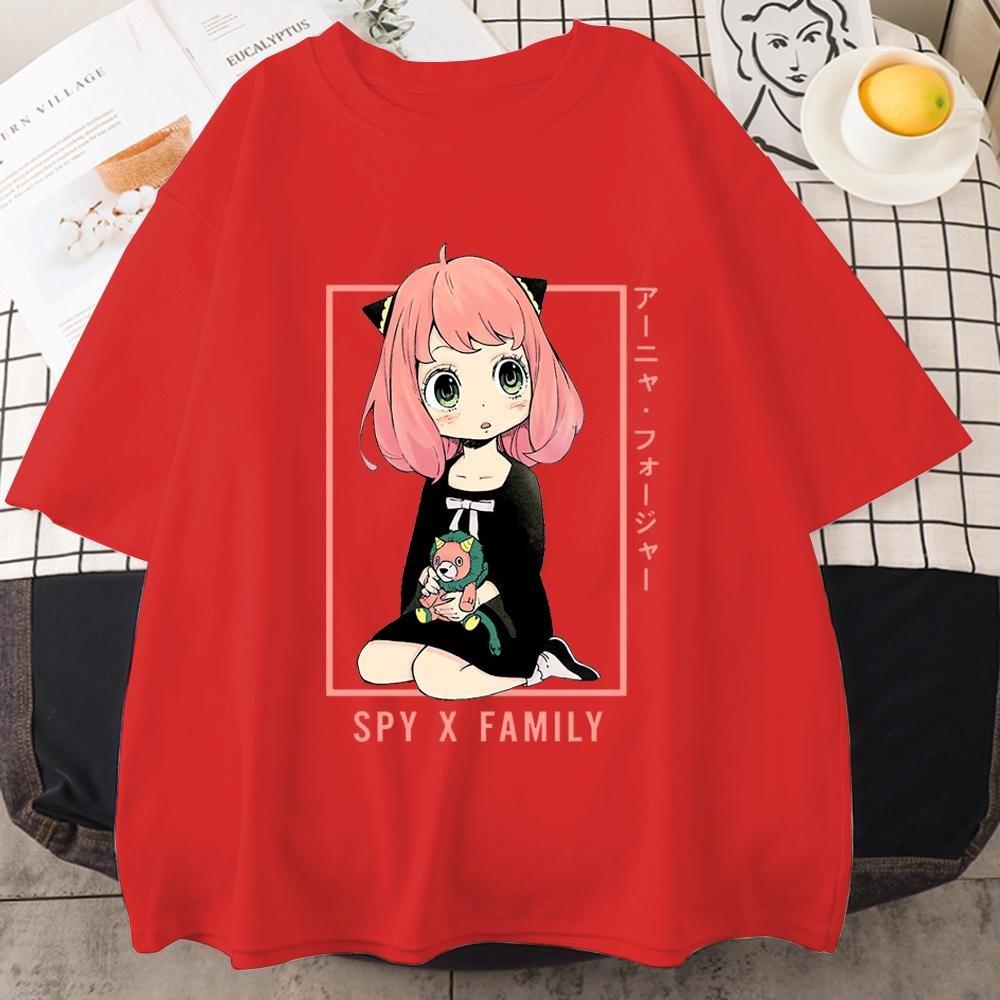 New Anya Forger Graphic Print T-shirt Women Fashion Round Neck Loose Tee Shirt Streetwear Casual Anime Harajuku T-Shist