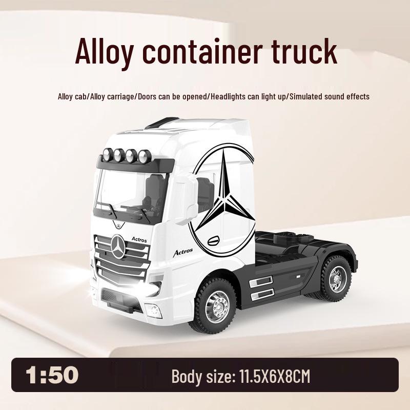 1:50 Alloy Container Transport Truck Model Toy Vehicle Gift Ornament