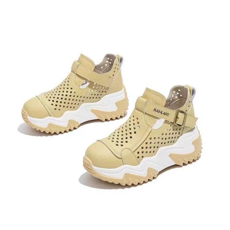 Baotou Heightened Thick Sole Spring and Summer Sandals for Women New Hollow Breathable Soft Sole Without Tiring Feet Casual Shoes for Outside Wear