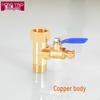Household Water Purifier Tee Connector 4 to 2 Point Ball Valve for Filter and Dispenser