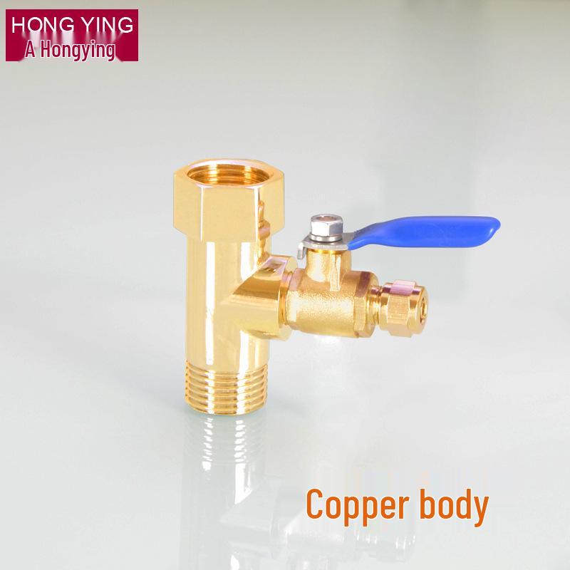 Household Water Purifier Tee Connector 4 to 2 Point Ball Valve for Filter and Dispenser