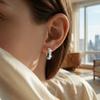 Temperament Crystal Studded Earrings Minimalist Plain Round Earrings Small Hoop Earrings  Wedding
