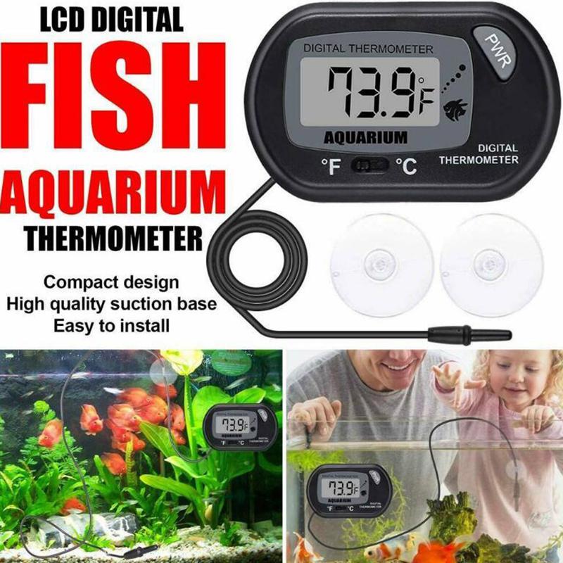 Lcd Digital Fish Tank Reptile Aquarium Water Meter Thermometer Temperature