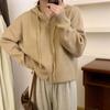 Knitted Hooded Double Zipper Short Cardigan Small Sweater Women's Spring and Autumn Temperament Simple Lazy Wind Sweater Jacket
