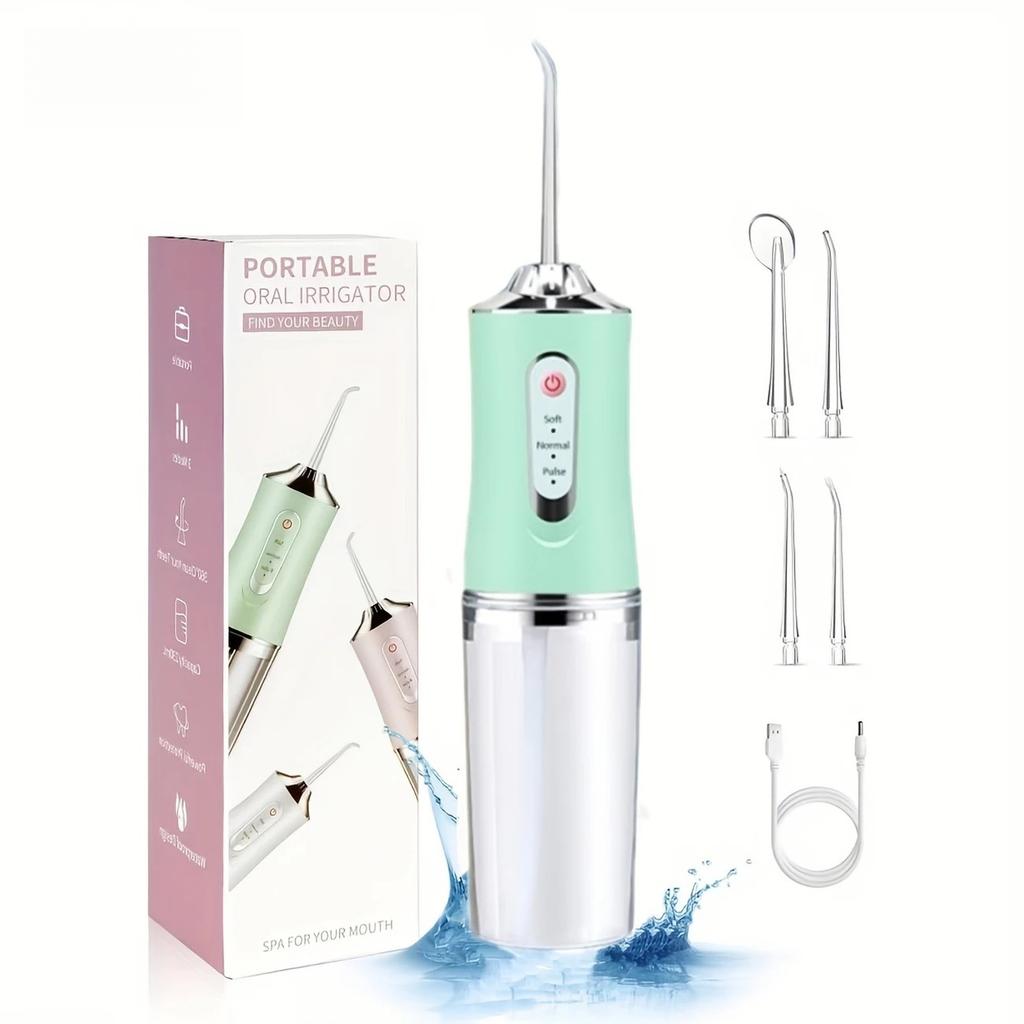 Portable Water Flosser, Mini Electric Oral Irrigator for Teeth Cleaning, Rechargeable Home Dental Water Floss, Travel Cordless Teeth Cleaner
