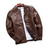 Men's Large Size Leather Jacket, Men's Autumn Stand Collar Leather Jacket, Men's Trendy Leather Jacket, Men's