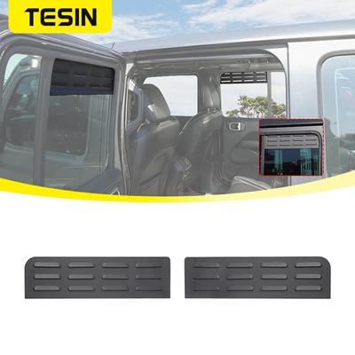 Hliníková slitina TESIN Ozdobný kryt větracího panelu zadního okna pro Jeep Wrangler JL 2018 Up Exteriér
