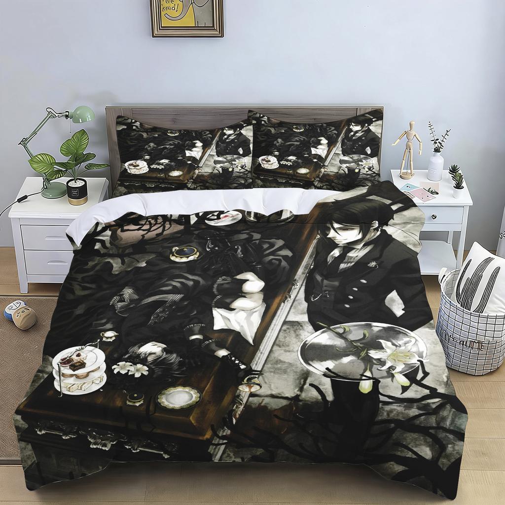 2/3pcs Bedding Set Cartoon Japanese Manga Black Butler Duvet Cover Childlike Bedroom 100% Polyester Adult Gift