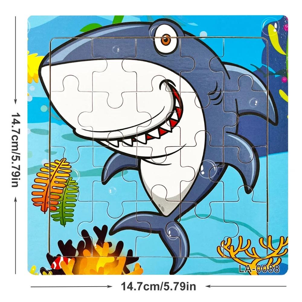 1ks 14,7cm/5,79in Drevené puzzle Dopravné vozidlo Morský živočích Štýl Puzzle Hra Vzdelávacia hračka pre deti